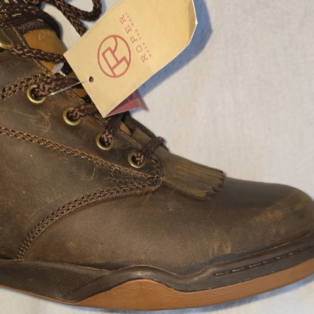 Roper Men's Dark Brown Horseshoe Leather Walking Boots Size 9 - Picture 7 of 16